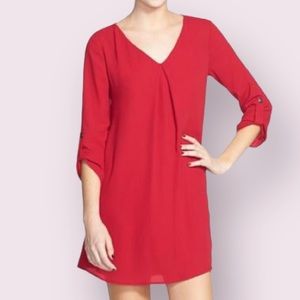 Lush Karly Shift Dress in Red